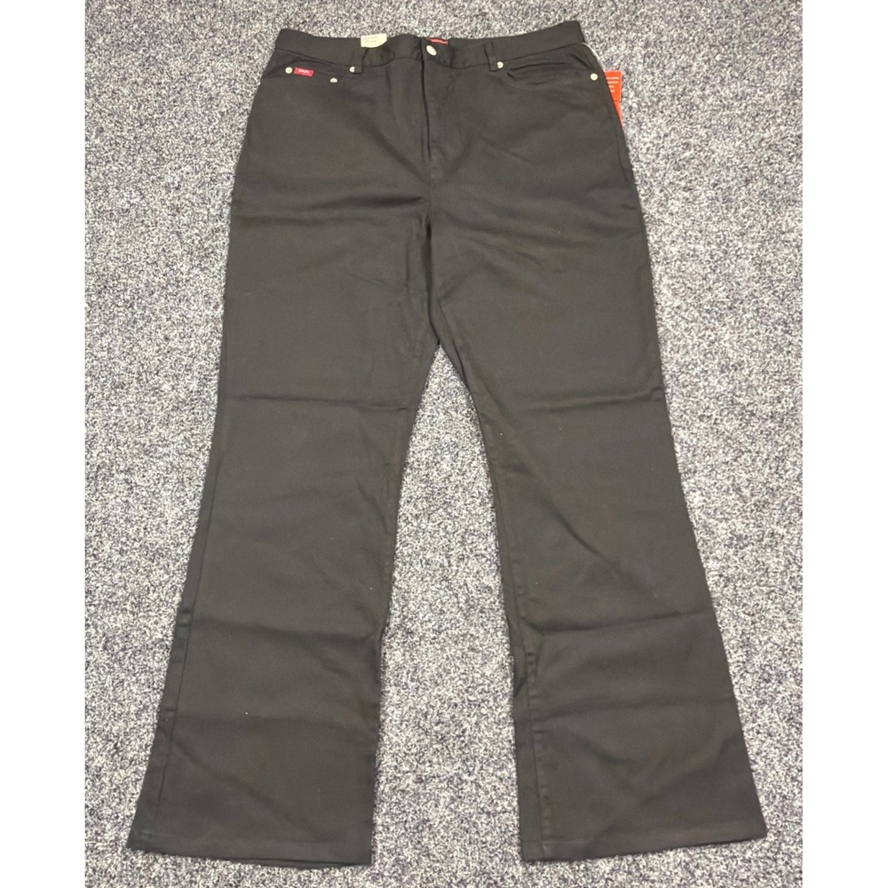 Chaps Pants Womens 16 Black Garbo Bootcut Stretch Denim 5-Pocket Classic New